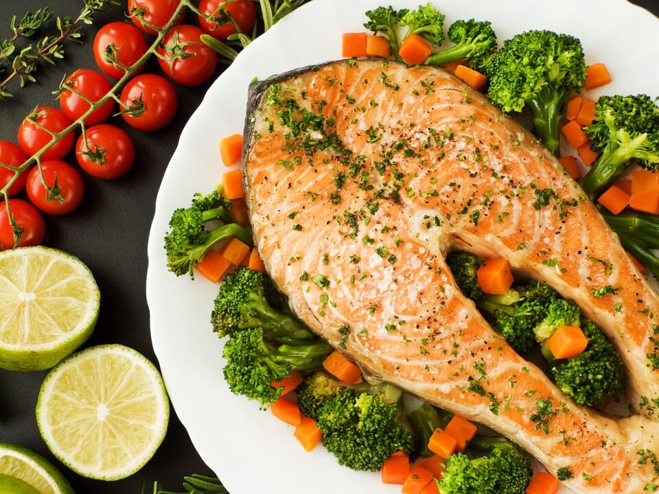A sült hal zöldségekkel remek ebédlehetőség a fogyáshoz