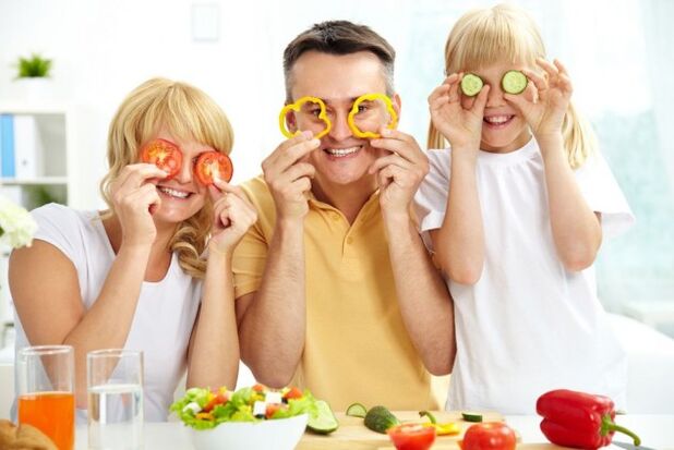 a család zöldségeket eszik gastritis miatt